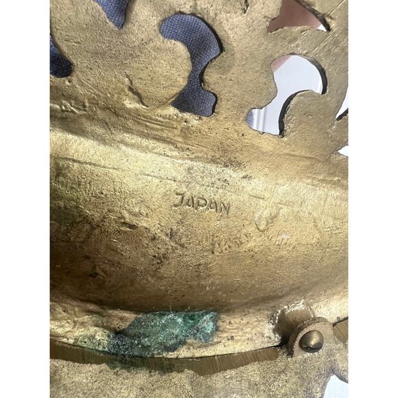 Vintage Ornate Brass Double Inkwell | Victorian-Inspired Desk Accessory - Picture 3 of 9